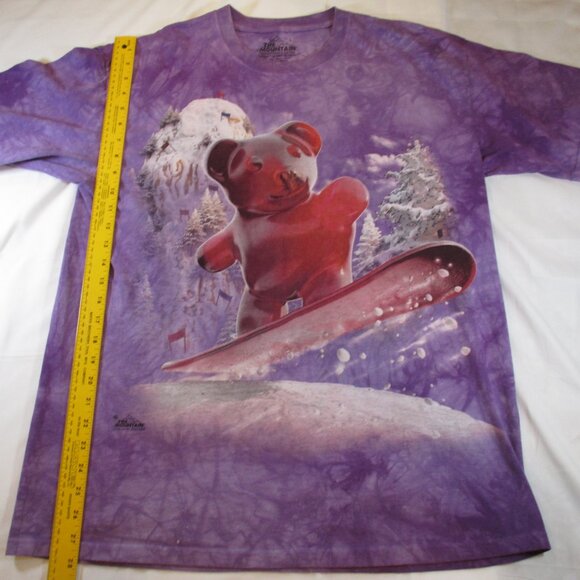 The Mountain Gummy Bear Snowboard T Shirt Large Purple Retired 2014 Funny AOP - Picture 3 of 5